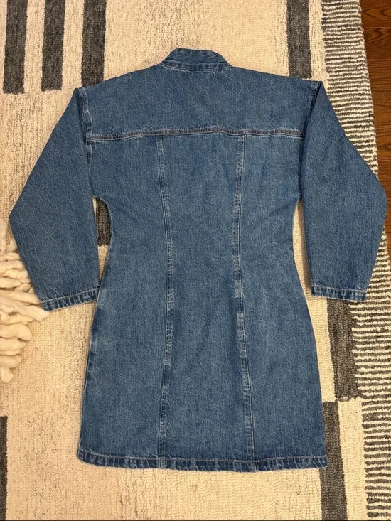 Etica Medium Blue Longline Asymmetric Denim Jacket NWOT - Picture 12 of 12